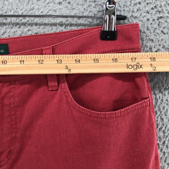 Lauren Ralph Lauren Jeans Womens 14 Red Cropped Modern Straight Stretch Twill - Picture 8 of 12